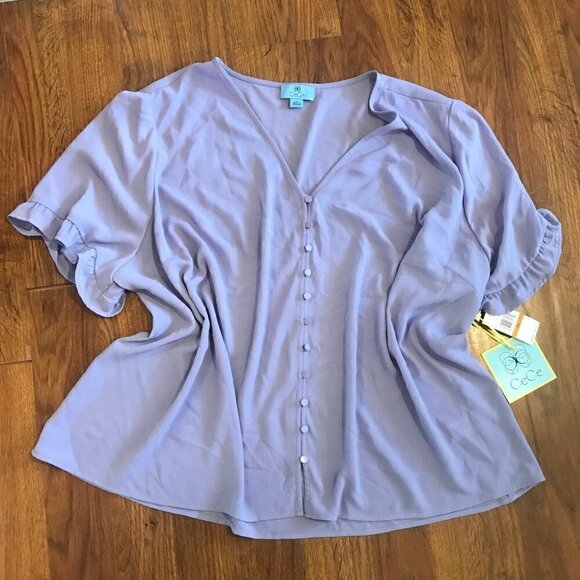NWT Cece button front Blouse 3X - Picture 1 of 6